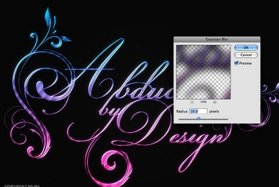 Photoshop 梦幻的水晶花纹艺术字