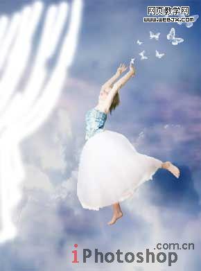 photoshop 合成天空舞蹈的天使