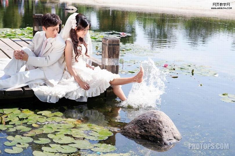 photoshop 婚纱照调色教程 夏日恋歌婚片效果”