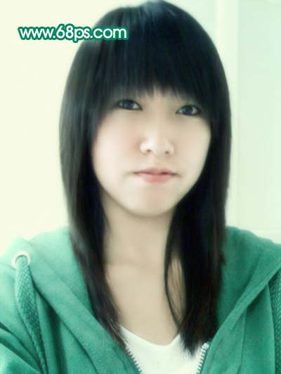 photoshop 人物照片转成轻微的淡绿色仿手绘效果