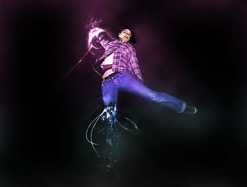 Photoshop 绚丽的真人潮流插画