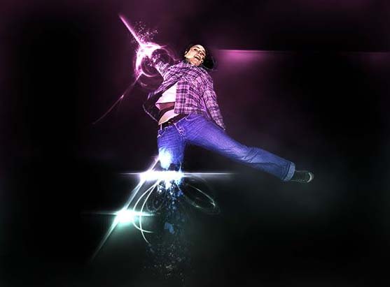 Photoshop 绚丽的真人潮流插画