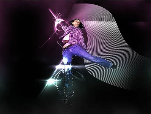 Photoshop 绚丽的真人潮流插画