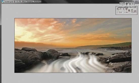 photoshop 图片合成 大海中有一个楼宇