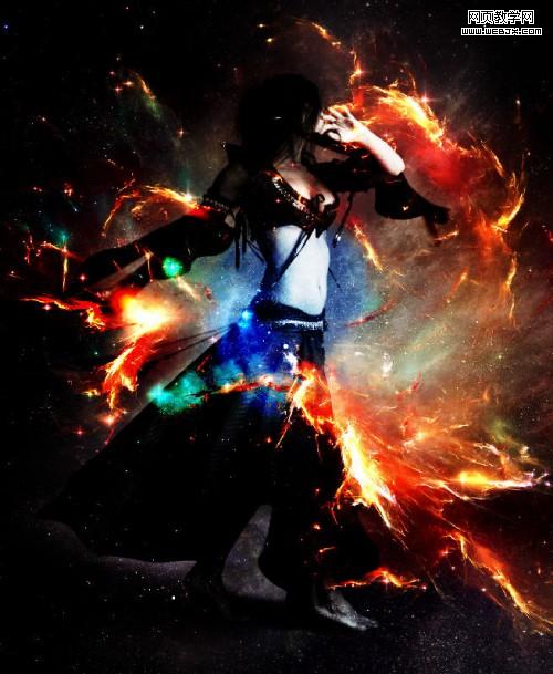 photoshop 合成颓废绚丽的舞者