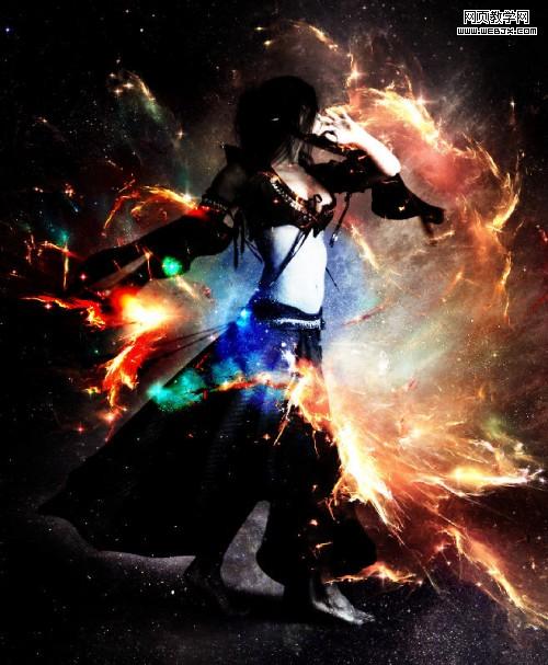 photoshop 合成颓废绚丽的舞者