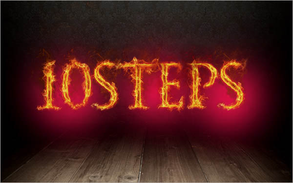 Photoshop 制作光度较暗的火焰字