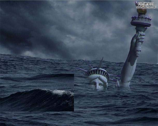 photoshop 合成科幻的洪水淹没地球