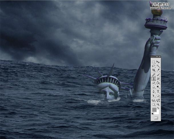 photoshop 合成科幻的洪水淹没地球