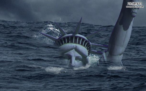 photoshop 合成科幻的洪水淹没地球