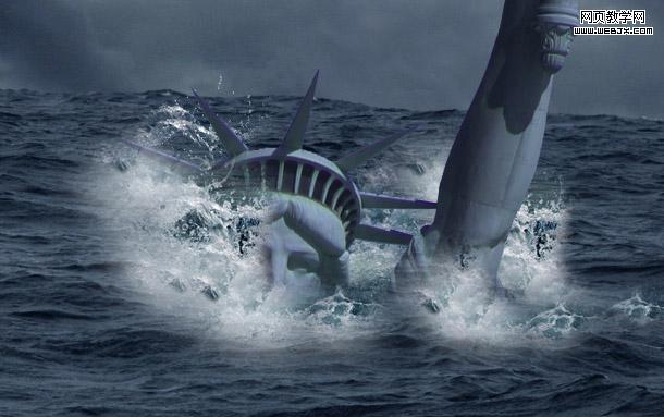 photoshop 合成科幻的洪水淹没地球