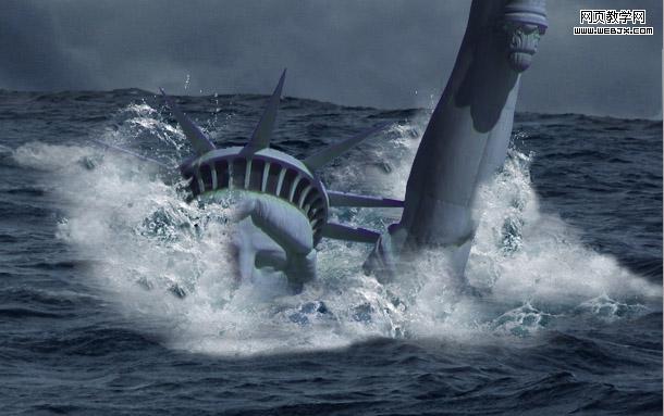 photoshop 合成科幻的洪水淹没地球