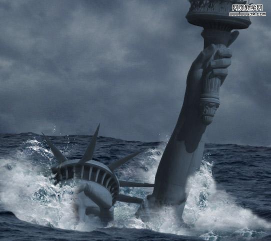 photoshop 合成科幻的洪水淹没地球