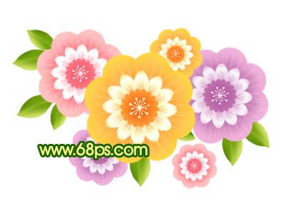 Photoshop 非常漂亮的卡通小花朵