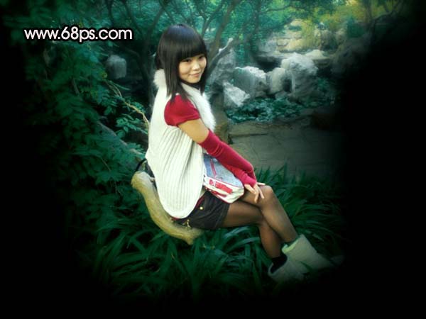 Photoshop 人物图片可爱的暗红色