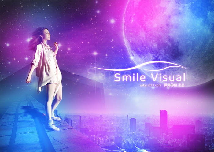 photoshop 合成绚丽的星光都市
