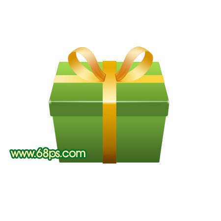 Photoshop 制作一个漂亮的绿色礼品盒
