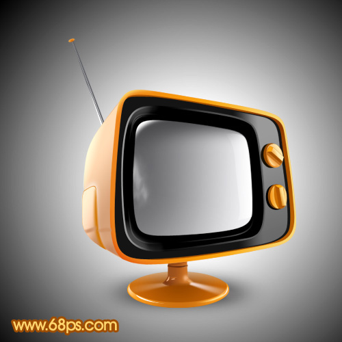 Photoshop 一台复古的黑白电视机”
