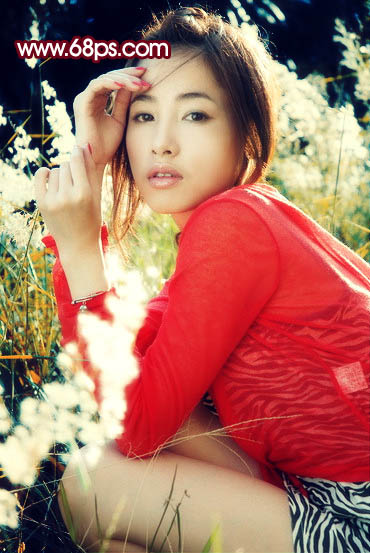 Photoshop 调出外景人物明亮的青红色