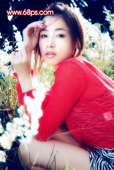 Photoshop 调出外景人物明亮的青红色