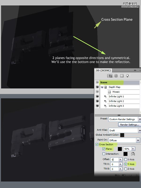 Photoshop 格子纹理立体字教程