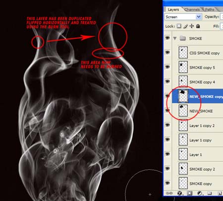 photoshop 合成带有骷髅头像的烟雾
