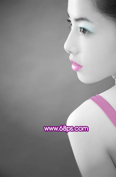 Photoshop 调出人物照片纯美的紫色调