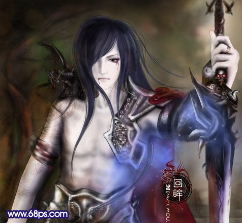 photoshop 鼠绘忧伤的古代武士
