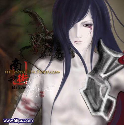 photoshop 鼠绘忧伤的古代武士