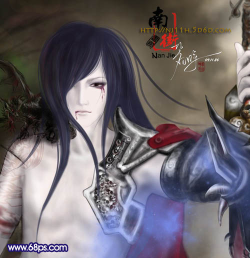 photoshop 鼠绘忧伤的古代武士