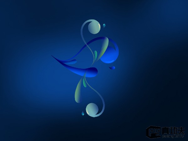 Photoshop 蓝色梦幻的潮流壁纸制作