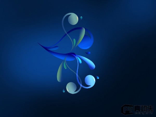 Photoshop 蓝色梦幻的潮流壁纸制作