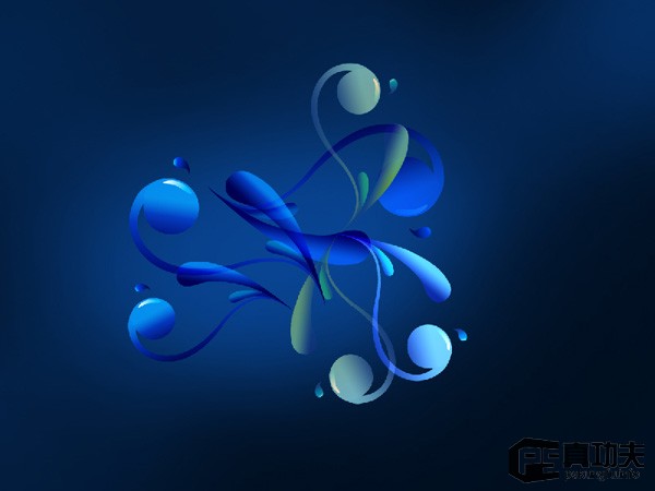 Photoshop 蓝色梦幻的潮流壁纸制作