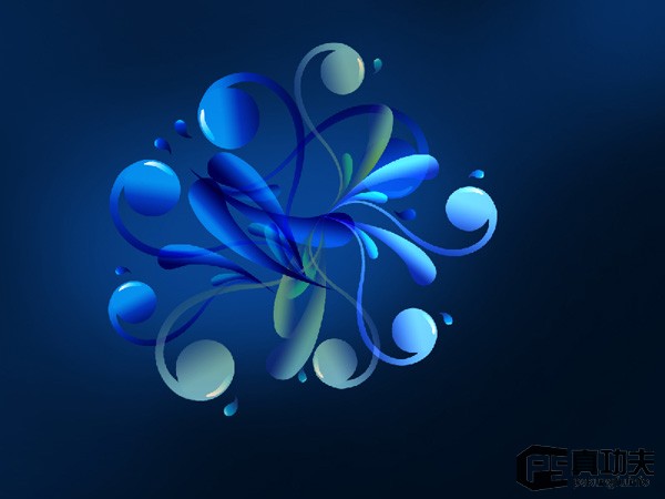 Photoshop 蓝色梦幻的潮流壁纸制作