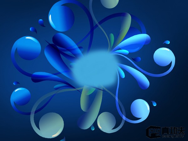 Photoshop 蓝色梦幻的潮流壁纸制作