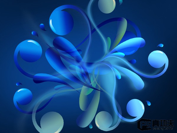 Photoshop 蓝色梦幻的潮流壁纸制作