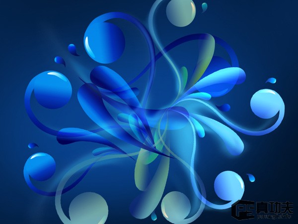 Photoshop 蓝色梦幻的潮流壁纸制作