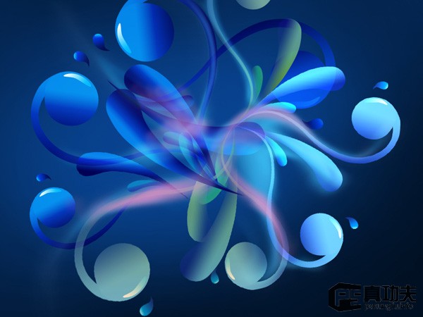 Photoshop 蓝色梦幻的潮流壁纸制作