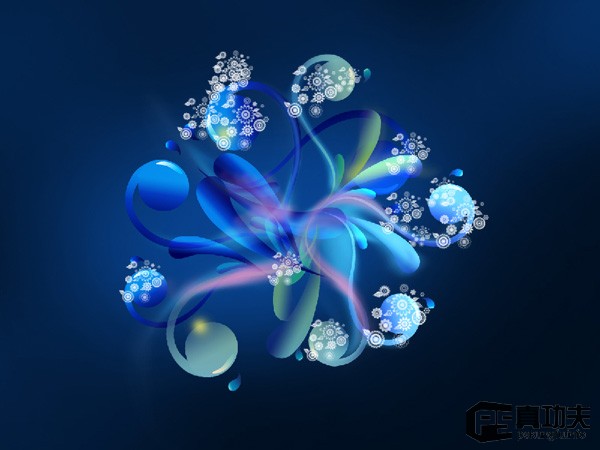 Photoshop 蓝色梦幻的潮流壁纸制作