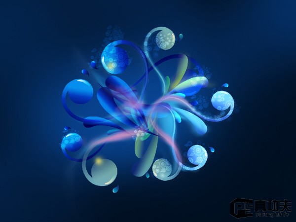 Photoshop 蓝色梦幻的潮流壁纸制作