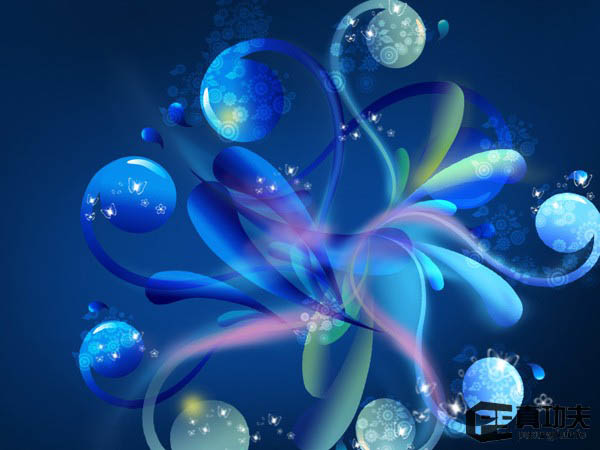 Photoshop 蓝色梦幻的潮流壁纸制作