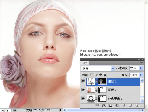 Photoshop 漂亮的紫色人物签名效果