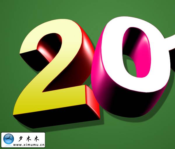 Photoshop 花纹装饰的立体字