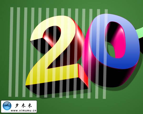 Photoshop 花纹装饰的立体字