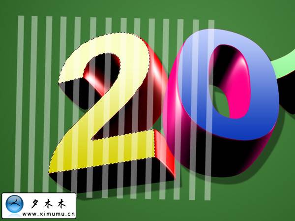 Photoshop 花纹装饰的立体字