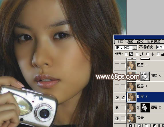 Photoshop 偏暗人物自然美白教程