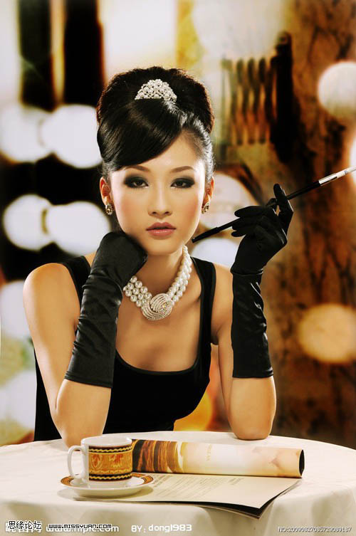 Photoshop 打造陈旧的淡黄色美女图片