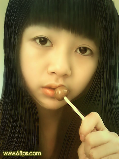 Photoshop 制作柔美的暖色手机图片