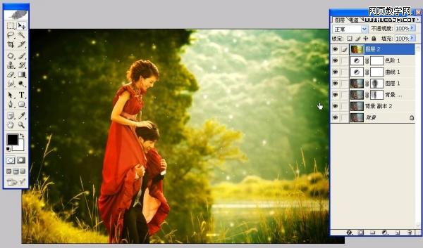 Photoshop 打造晨曦中浪漫的情侣
