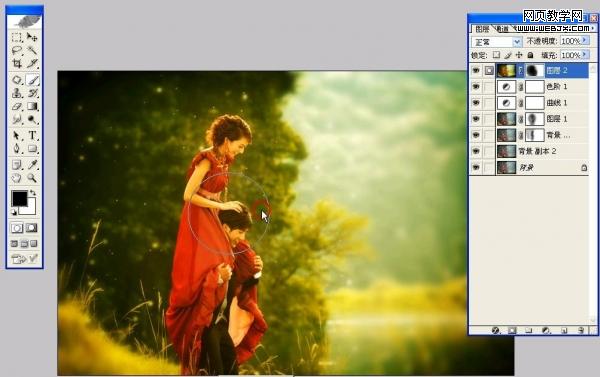 Photoshop 打造晨曦中浪漫的情侣